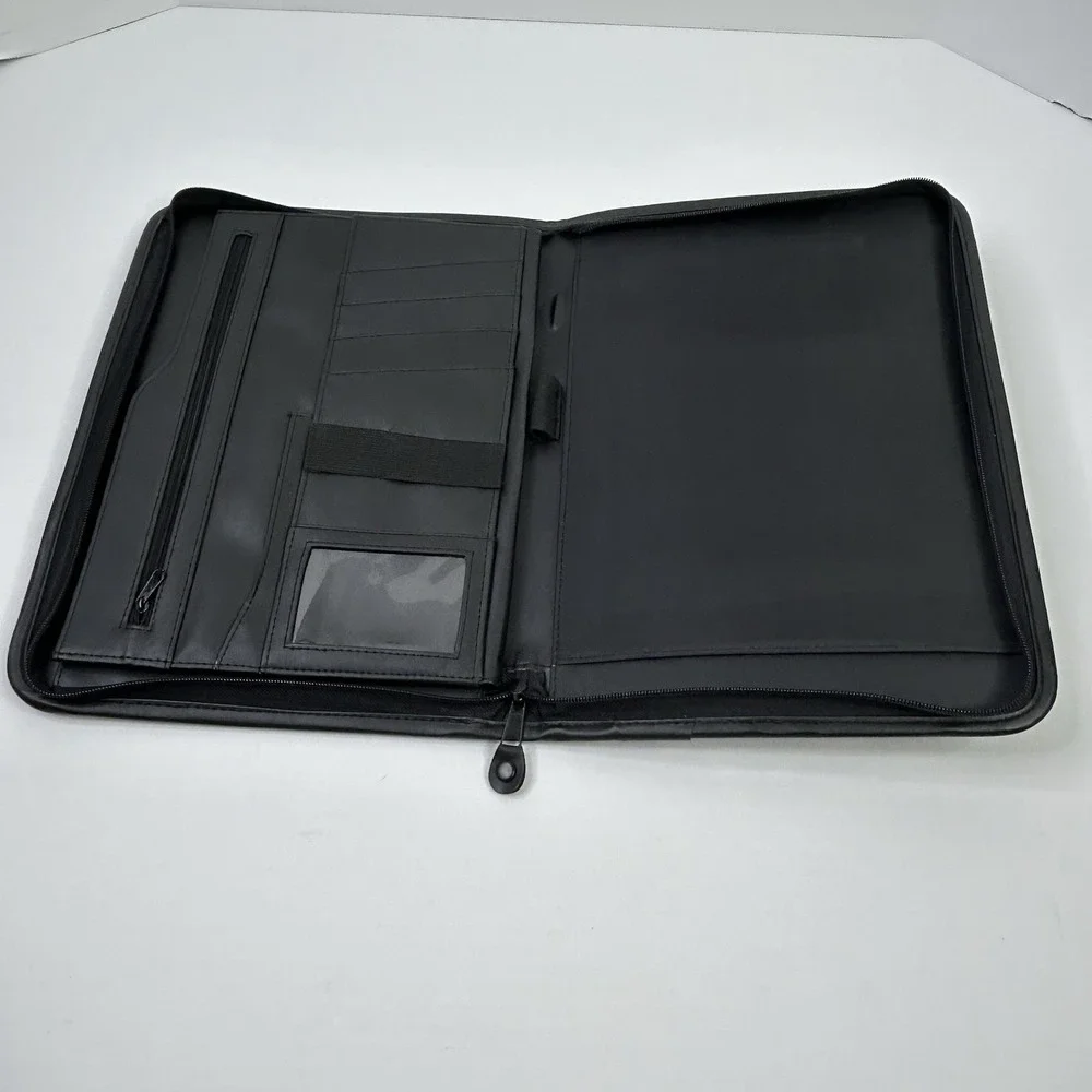 Portfolio Boston University Black Embossed Front Organizational Pockets